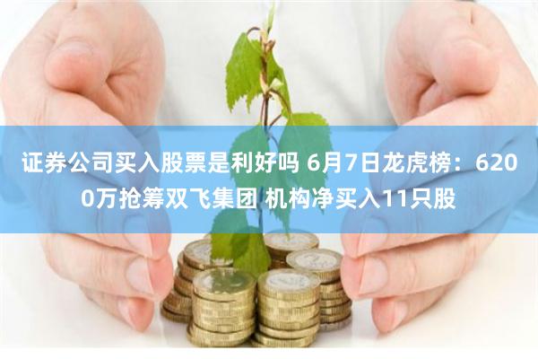 证券公司买入股票是利好吗 6月7日龙虎榜：6200万抢筹双飞集团 机构净买入11只股