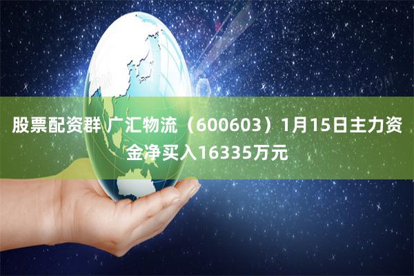 股票配资群 广汇物流（600603）1月15日主力资金净买入16335万元