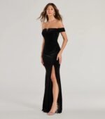 Alayna Velvet Off-The-Shoulder Mermaid Dress - Image 8