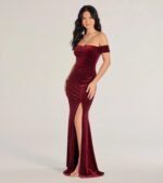 Alayna Velvet Off-The-Shoulder Mermaid Dress - Image 4
