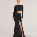 Brynn Long Sleeve Glitter Cutout Mermaid Dress