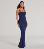 Julane Cowl Neck Ruched Column Dress - Image 9
