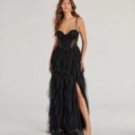 Aletta Long Sleeveless Ruffled A-Line Dress