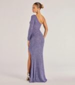 Arianne One-Shoulder Glitter Mermaid Dress - Image 2