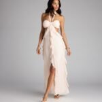 Ruffle and Ready Chiffon Halter Maxi Dress