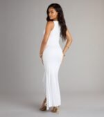 Showstopper Cutout Ruffle Slit Maxi Dress - Image 9