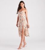 Lovely Seeing You Floral Chiffon Midi Dress - Image 3