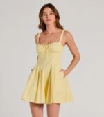 Ray Of Beauty Lace-Up Corset Skater Dress - Image 2