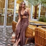 Showstopper Cutout Ruffle Slit Maxi Dress
