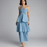 Ruffle Realness Denim Cutout Maxi Dress