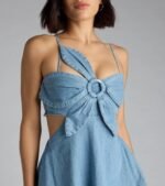 Ruffle Realness Denim Cutout Maxi Dress - Image 3