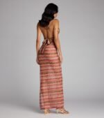 Sunkissed and Stunned Halter Striped Maxi Dress - Image 2