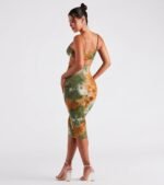 Summer In Tie Dye Cutout Midi Dress - Image 2