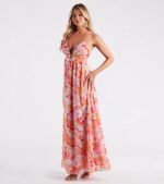 Electric Love Chiffon Floral Maxi Dress - Image 3