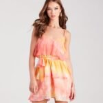 Daydreamer Tie-Dye Ruffled Chiffon Mini Dress
