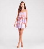 Daydreamer Tie-Dye Ruffled Chiffon Mini Dress - Image 8