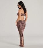 Serving Vibes Cutout Geometric Mesh Maxi Dress - Image 2