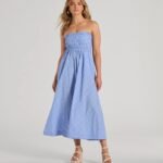 Signature Stripes Strapless A-Line Maxi Dress