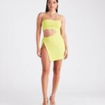 Flirt Alert Cutout High Slit Mini Dress