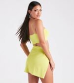 Flirt Alert Cutout High Slit Mini Dress - Image 2