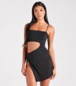 Flirt Alert Cutout High Slit Mini Dress - Image 7