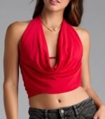 Take The Plunge Sleeveless Halter Crop Top - Image 45