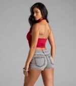 Take The Plunge Sleeveless Halter Crop Top - Image 51