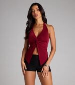 Routinely Cute Halter Knot Crop Top - Image 19