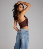 Take The Plunge Sleeveless Halter Crop Top - Image 59