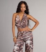 Wild Side Leopard Halter Crop Top - Image 4