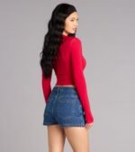 Bold Staple Long Sleeve Crop Top - Image 19