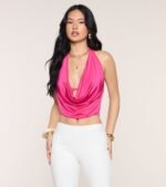 Take The Plunge Sleeveless Halter Crop Top - Image 78