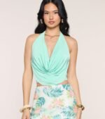 Take The Plunge Sleeveless Halter Crop Top - Image 76