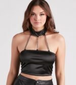Looks Can Kill Chain Choker Crop Top - Image 4