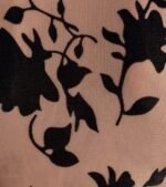 Charming Flocked Floral Mesh Long Sleeve Corset Top - Image 4