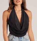 Take The Plunge Sleeveless Halter Crop Top - Image 13