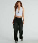 Take The Plunge Sleeveless Halter Crop Top - Image 20