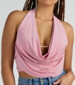 Take The Plunge Sleeveless Halter Crop Top - Image 29
