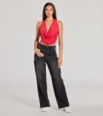Take The Plunge Sleeveless Halter Crop Top - Image 24