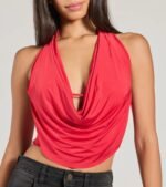 Take The Plunge Sleeveless Halter Crop Top - Image 25