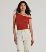 Confident Flirt One-Shoulder Crop Top - Image 11