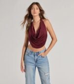 Take The Plunge Sleeveless Halter Crop Top - Image 14