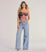 Pretty Aura Floral Print Strapless Crop Top - Image 4