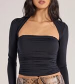 Effortlessly Chic Long Sleeve Ruched Top - Image 9