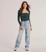 Effortlessly Chic Long Sleeve Ruched Top - Image 3