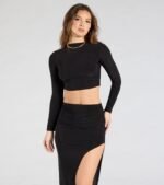 Bold Staple Long Sleeve Crop Top - Image 14