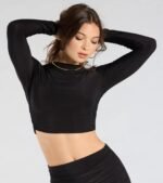 Bold Staple Long Sleeve Crop Top - Image 17