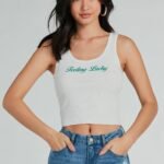 Feeling Lucky Graphic Tank Crop Top