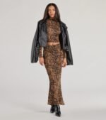 Bold Aura Leopard Print Knit Crop Top - Image 4