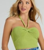 New You Sweetheart Halter Crop Top - Image 4
